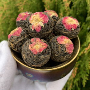 Черный связанный чай с цветком розы 100 г